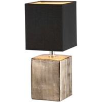 Fischer & Honsel Tischleuchte Ouro E14 Stoffschirm schwarz goldfarben