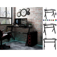 VidaXL Gaming-Schreibtisch mit LED Y-Gestell Schwarz 110x60x75 cm