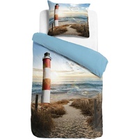 Traumschlaf Traumschlaf, Bettwäsche, Strand Leuchtturm (Bettwäsche Set, 155x220 cm