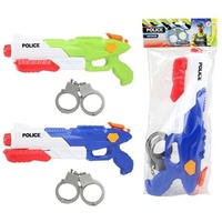 Toi-Toys Kinderspielboot Polizei Wasserpistole mit Handschellen 40cm bunt