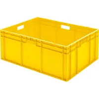 La-Ka-Pe Transport-Stapelkasten B800xT600xH320 mm gelb, geschlossen mit Griffloch