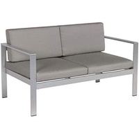 Beliani Gartensofa Dunkelgrau Aluminium 2-Sitzer Auflagen Outdoor