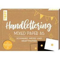 Frechverlag Handlettering Mixed Paper Block - Schwarz, Weiß, Kraftpapier