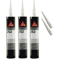 Vasalat Konstruktionsklebstoff Sikaflex-252 300ml weiß 3-Set mit 5 Kartuschenspitzen