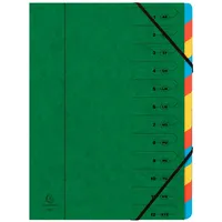 Exacompta 8x Ordnungsmappe Karton 355g/m2 + Gummizug 12 Fächer