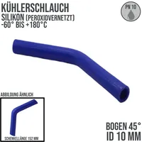 DeinSchlauch24 Silikon Kühlerschlauch Krümmer 45G, blau, 10x4mm, Schenkellänge: je