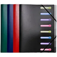 Exacompta 56180E Sammelmappe Polypropylen PP 500μ Gummizug 3Klappen 8Fächer