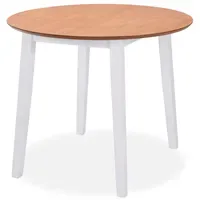 VidaXL Essgruppe 3-tlg. MDF und Gummibaumholz Weiß