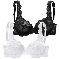 PETITE FLEUR Bügel-BH Damen schwarz+weiß Gr.75D
