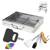 Crankbrothers Grillbesteck Set 43 x 29 cm Edelstahl Silber