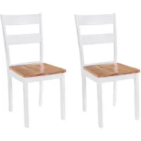 VidaXL Esszimmerstuhl Holz weiß 2er Set