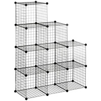 Homcom Regalsystem DIY Würfelregal, 9 Fächer, Steckregal aus Stahldraht,