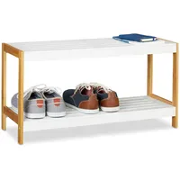 Relaxdays Schuhregal 70 x 37 x 26 cm weiß/natur