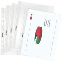 Herlitz 10468585 A5 genarbt, 100er Packung, PP, 0,055 mm,