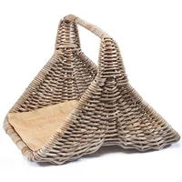 Kobolo Holztrage Holzkorb für Kaminholz - Rattan kubu grey