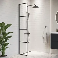Badplaats Duschwand Essos 40 x 200cm Glas Duschabtrennung Schwarz