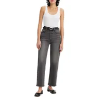Levi's Ribcage Straight Ankle Jeans Black 30 29