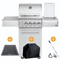 ALLGRILL CHEF Paket S1 Backburner Seitenkocher GRATIS: Cover, Grillplatte,
