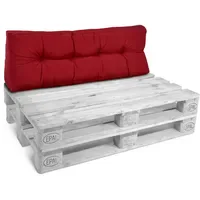 Beautissu Palettenkissen 120 x 40 x 20 cm rot