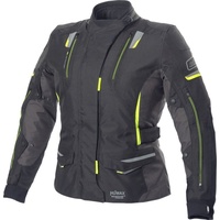 BÜSE Jana Damen Motorrad Textiljacke (Black/Grey/Yellow,38)