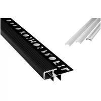 Tktrading24 T-40 LED Premium Treppenprofil Alu Fliesenprofil 10mm schwarz