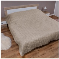 BestLivings Tagesdecke Beige 220x240 cm mit wattierter Zwischenlage, Bettüberwurf