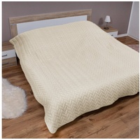 BestLivings Tagesdecke Creme 220x240 cm mit wattierter Zwischenlage, Bettüberwurf