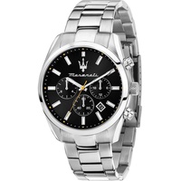 Maserati Herrenuhr Edelstahl, Edelstahl schwarz, silber Herren