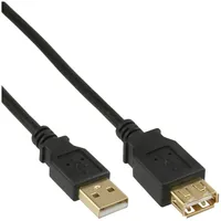 InLine USB 2.0 Verlängerung, / Buchse, Typ-A schwarz, Kontakte