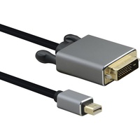 Helos Anschlusskabel, mini DisplayPort St./DVI St., PREMIUM, 1,0m, schwarz