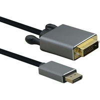 Helos Anschlusskabel, DisplayPort Stecker/DVI Stecker, PREMIUM, 3,0m, schwarz