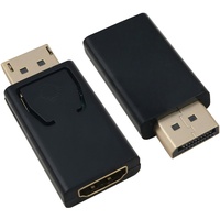 Helos Adapter vergoldet, DisplayPort zu HDMI Gef‰fl - schwarz