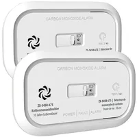 VisorTech 2er-Set digitale Kohlenmonoxid-Melder, 85 dB, Display, DIN EN