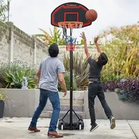 Costway Basketballständer 155-210cm höhenverstellbar, Basketballkorb mit Ständer, Basketballanlage rollbar,