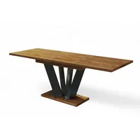 ENDO Möbel Alex 130-210 cm Säulentisch braun/schwarz