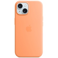 Apple Silikon Case mit MagSafe für iPhone 15 Sorbet