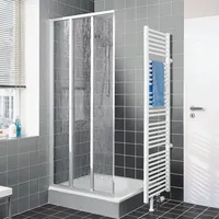 Kermi Nova 2000 Gleittür 3-teilig mit Festfeld für Nische,