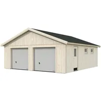 Palmako Fertiggarage Doppelgarage Andre 44,7 m2 mit Sektionaltor naturbelassen