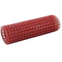 VidaXL Drahtzaun Stahl mit PVC-Beschichtung 25x0,5 m Rot