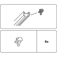 GARDINIA Feststeller für Aluminiumschienen 13 mm und Aluminium-Vorhangschienen, Zwischenfeststeller