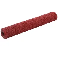 VidaXL Drahtzaun Stahl mit PVC-Beschichtung 25x1 m Rot