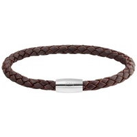 Cai Armband Edelstahl Leder braun 23cm