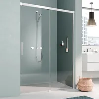 Kermi Nica Gleittür 2-tlg., mit Festfeld NIL2R16020VAK 160x200cm, silber