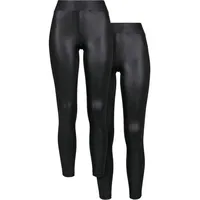 URBAN CLASSICS Synthetic Leather Leggings 2 Einheiten - Black