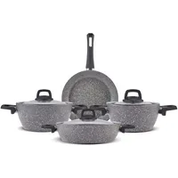 KARACA Gris Bio Granit 7-teiliges, Topfset/Pfannensets, Antihaftbeschichtung, Induktion, Topf
