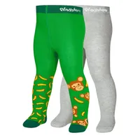 Playshoes Strumpfhose Affe 2er Set in Grün/Grau | Gr.: