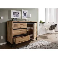 Massivmoebel24 Sideboard Wildeiche 120x45x85 natur geölt VILLANDERS 110