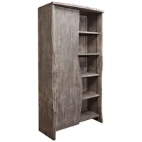 Massivmoebel24 Regal Akazie 105x45x204 grau lackiert PURE ACACIA #910