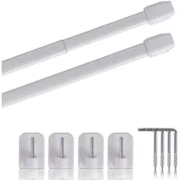 BestLivings Vitragestangen weiß - perlweiß 40 - 60 cm