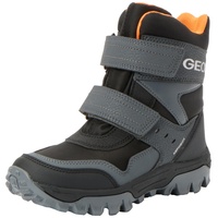 GEOX J Himalaya Boy B ABX Ankle Boot, Black/ORANGE,
